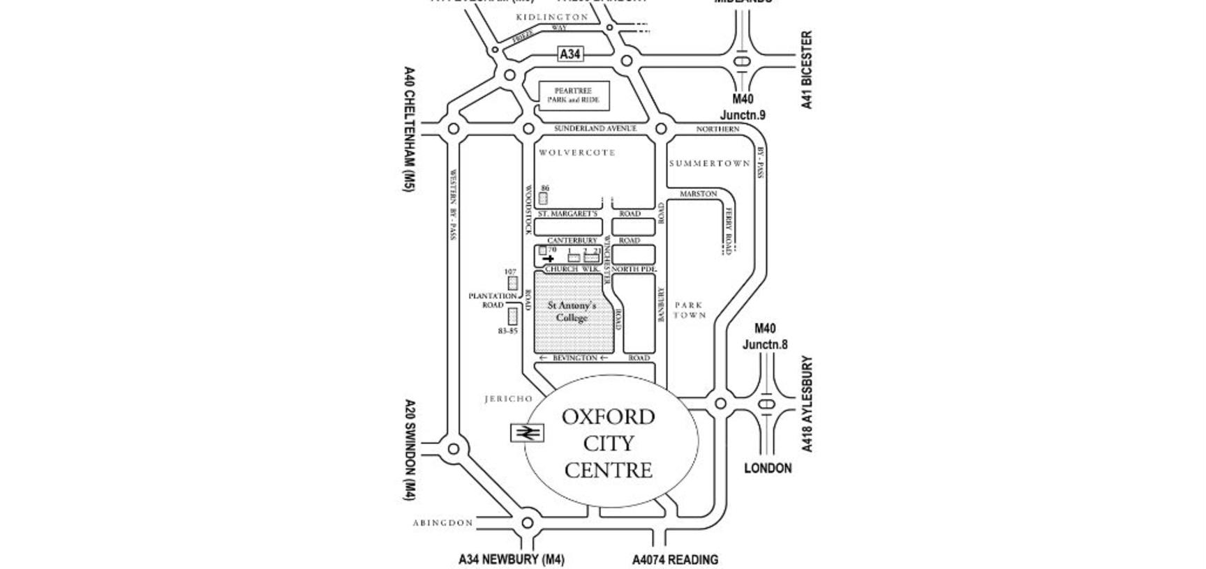 location map of the college in oxford edit