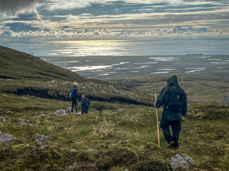 View from the top of Beinn Mhòr, the highest peak on the Isle of South Uist (Scotland).