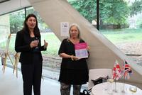 Ambassador Sophie Katsarava MBE introducing Carla Capalbo an award winning food wine and travel writer and author of the book 'Tasting Georgia' Ambassador Sophie Katsarava MBE introducing Carla Capalbo an award winning food wine and travel writer and author of the book 'Tasting Georgia'