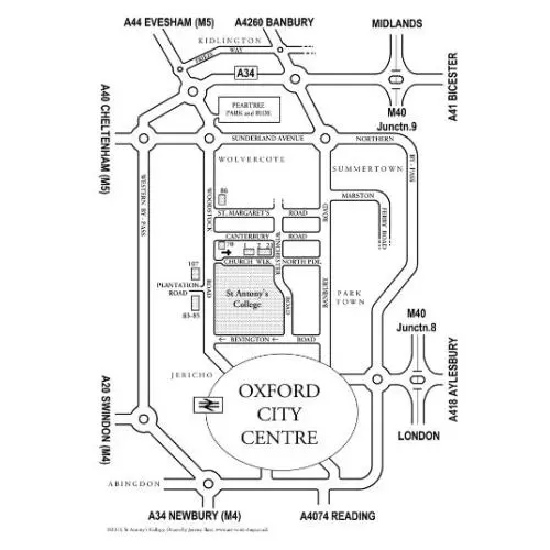 location map of the college in oxford edit
